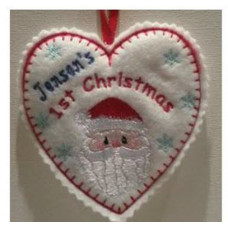 1st Christmas Santa Heart