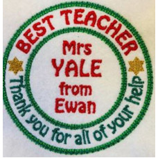 Best Teacher Rosette Badge