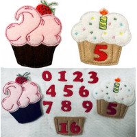 Birthday and Strawberry Swirl Cupcake Brooch Pins