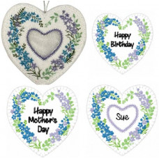 Birthday Flowers Heart - July Larkspur