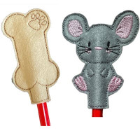 Bone and Mouse Pencil Toppers