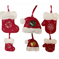 Christmas Stocking, Mitten and Hat Treat Bags Set