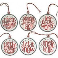 Christmas Word Baubles Set of 6