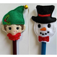 Elf and Snowman Pencil Toppers