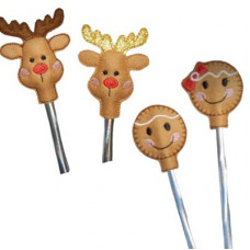 Ginger and Reindeer Pencil Toppers