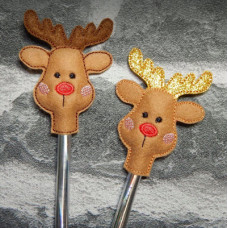 Ginger and Reindeer Pencil Toppers