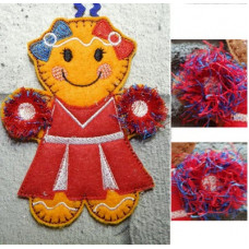 Ginger cheerleader with pom poms