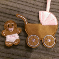 Ginger Pram And Baby