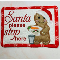 Ginger Santa Plate Mug Rug and Hanger