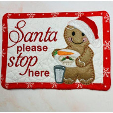 Ginger Santa Plate Mug Rug and Hanger