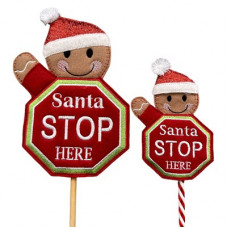 Ginger Santa Stop Sign