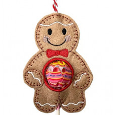 Gingerbread man lollipop holder and place name