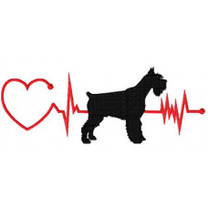 thumbnail image 2 of Schnauzer Heartbeat Lifeline Car Decal Sticker - 8 Inches Wide 2 of 6