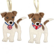 Jack Russell Coronation Hangers and Brooch Pin
