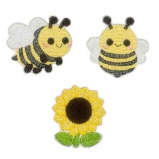 Knit Stitch Bees and Sunflower Brooches