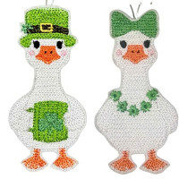 Knit Stitch Geese St Patricks Boy and Girl