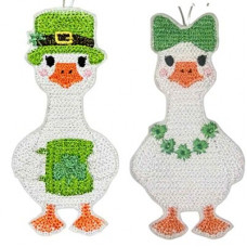 Knit Stitch Geese St Patricks Boy and Girl
