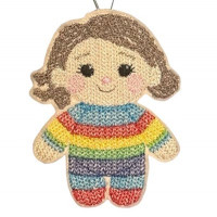Knit Stitch Rainbow Doll