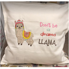 Llama with fringe blanket and verse