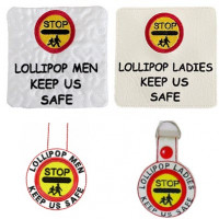 Lollipop Ladies and Men Key tab and coaster set