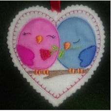 Love Bird Applique Hearts