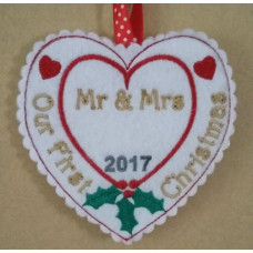 Mr & Mrs First Christmas Heart