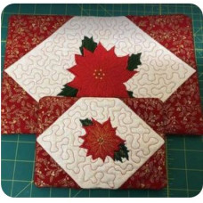 Poinsettia Table Mat and Mug Rug