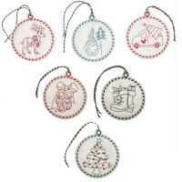 Redwork Twine Hangers