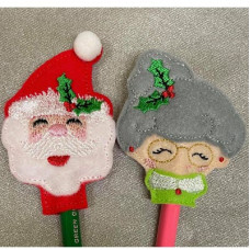 Santa & Mrs Claus Pencil Toppers