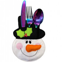 Snowman Face Cutlery/Silverware Pocket