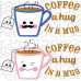 Tea and Coffee Hug in a Mug Rugs