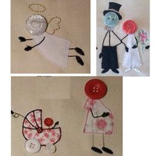 Occasions Button Stick People