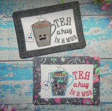 Tea and Coffee Hug in a Mug Rugs