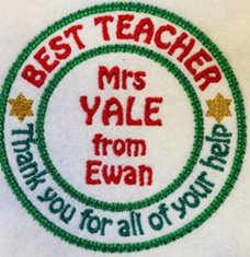 Best Teacher Rosette Badge