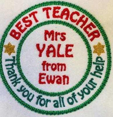 Best Teacher Rosette Badge