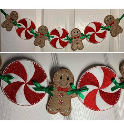 Gingerbread Man and Pinwheel Garland