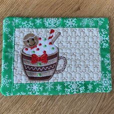 December Mug Rug and Coaster