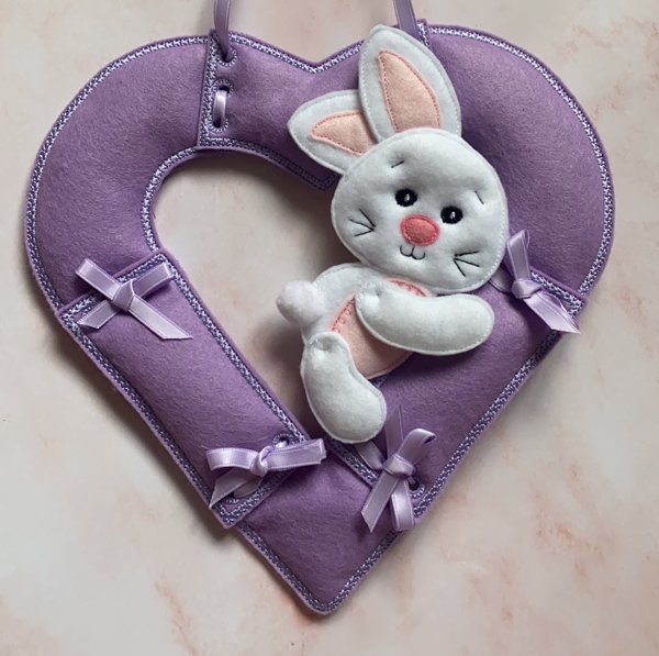 Bunny Hugger and Heart Wreath
