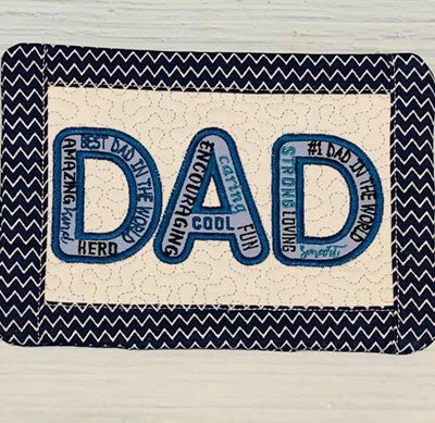 Dad Mug Rug and Applique Wordart