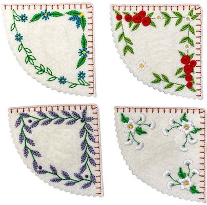 Floral Embroidery Book Corners