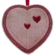 Knit Stitch Heart Hanger