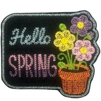 Knit Stitch Hello Spring Hanger or Magnet