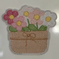 Knit Stitch Flower Hangers or Magnet