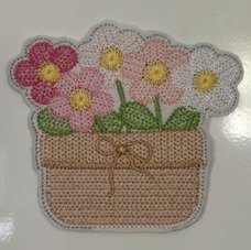 Knit Stitch Flower Hangers or Magnet