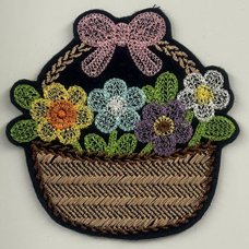 Knit Stitch Flower Basket Hanger or Magnet
