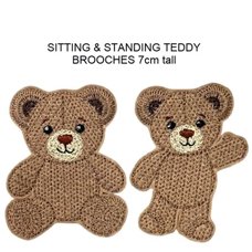 Knit Stitch Sitting and Standing Brooches