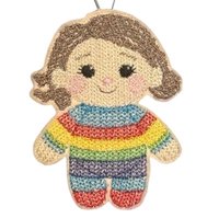 Knit Stitch Rainbow Doll